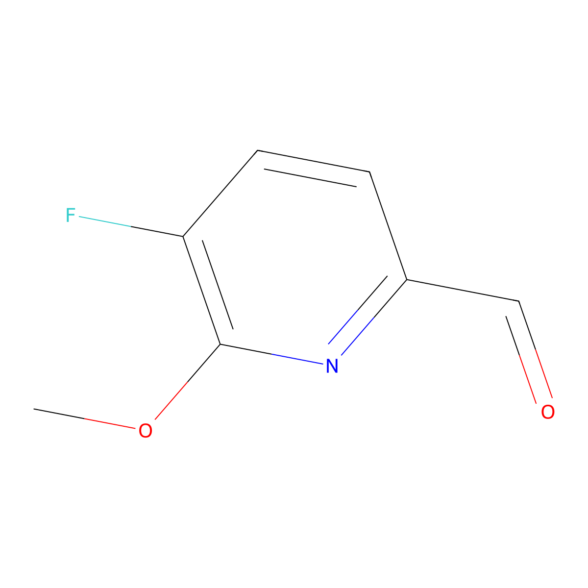5-Fluoro-6-methoxypyridine-2-carbaldehyde molecular structure, CAS 1227584-12-4