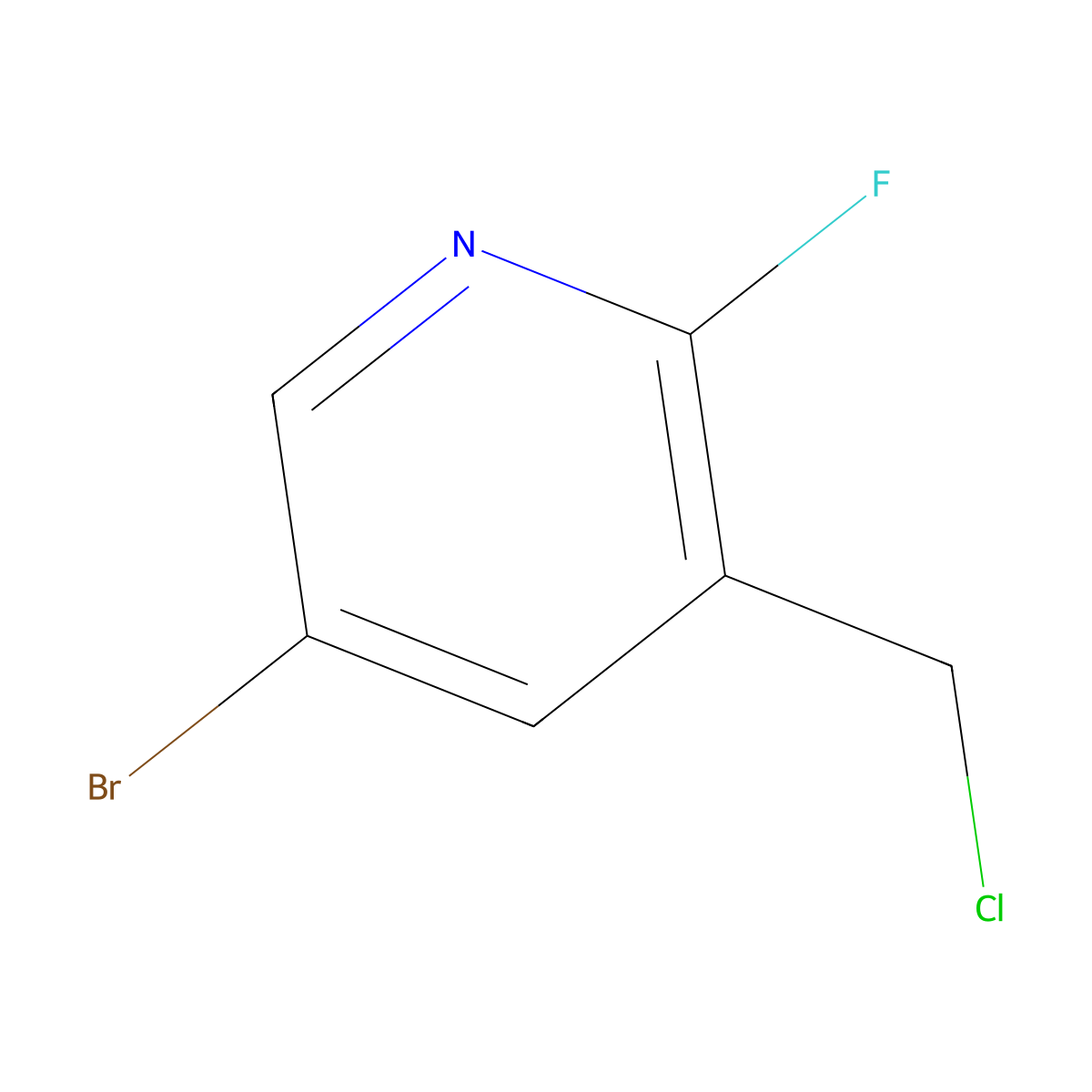 5-Bromo-3-(chloromethyl)-2-fluoropyridine molecular structure, CAS 1227584-14-6