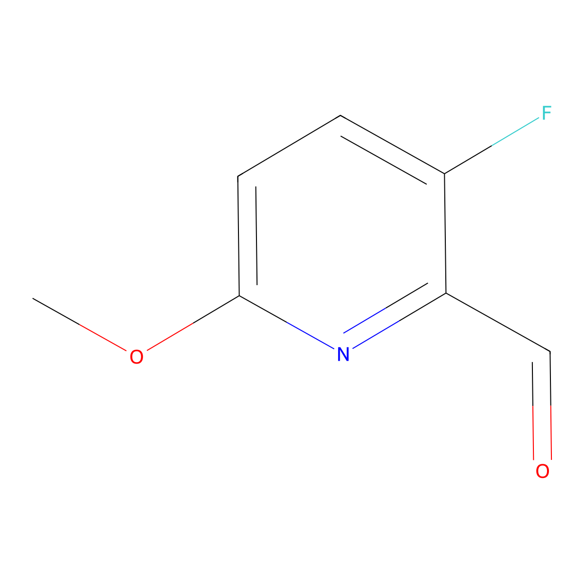 3-Fluoro-6-methoxypyridine-2-carbaldehyde molecular structure, CAS 1227584-16-8