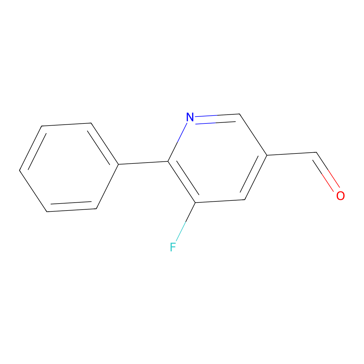 5-Fluoro-6-phenyl-3-pyridinecarboxaldehyde molecular structure, CAS 1227584-18-0