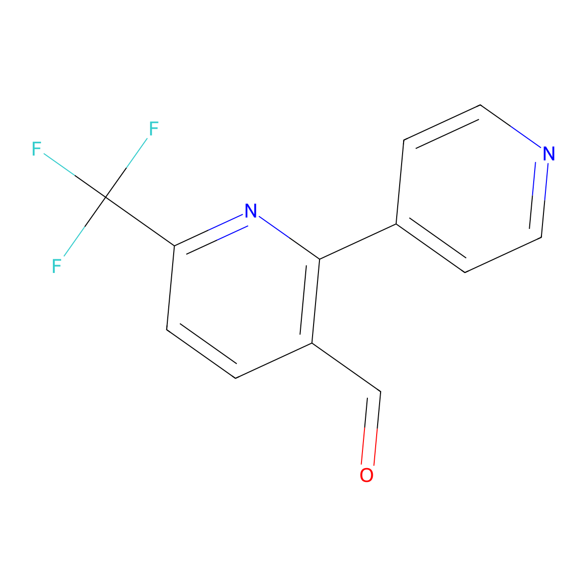 6-(Trifluoromethyl)-[2,4'-bipyridine]-3-carbaldehyde molecular structure, CAS 1227584-41-9