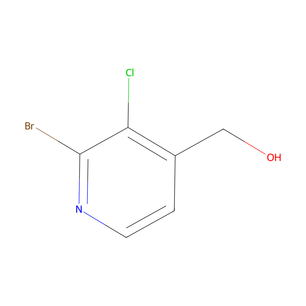 (2-Bromo-3-chloropyridin-4-yl)methanol molecular structure, CAS 1227584-44-2