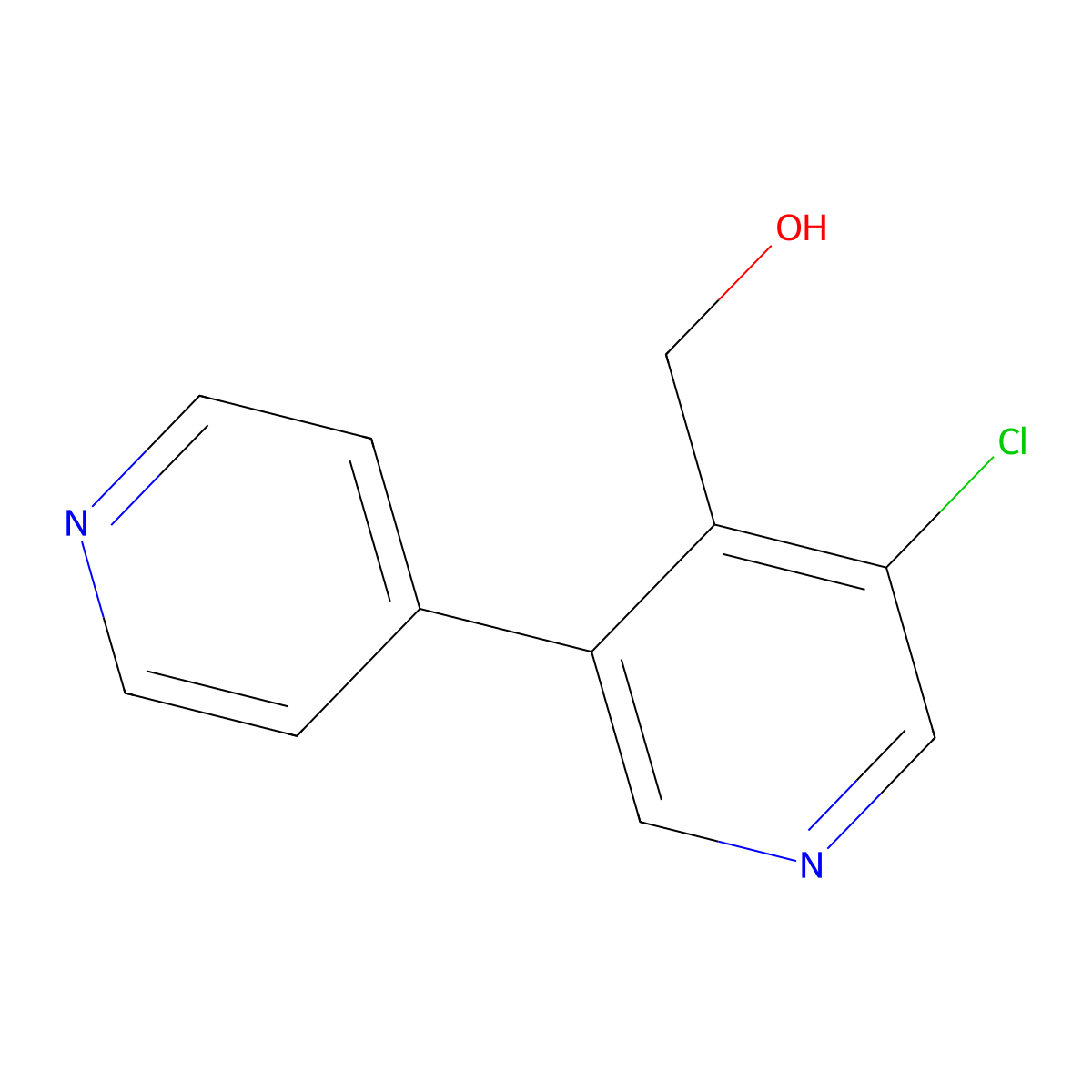 (3-Chloro-5-pyridin-4-yl-4-pyridinyl)methanol molecular structure, CAS 1227584-55-5