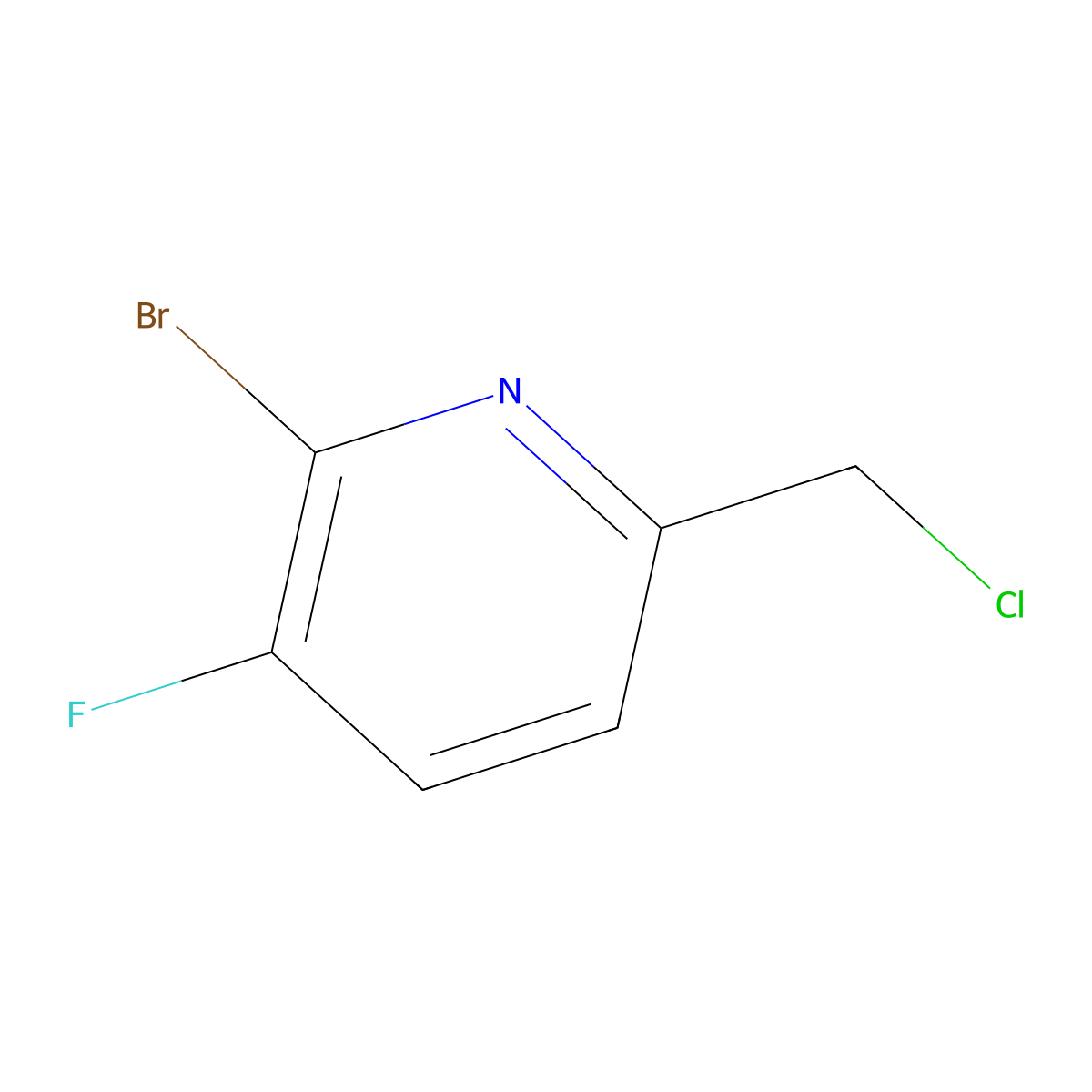 2-Bromo-6-(chloromethyl)-3-fluoropyridine molecular structure, CAS 1227584-96-4