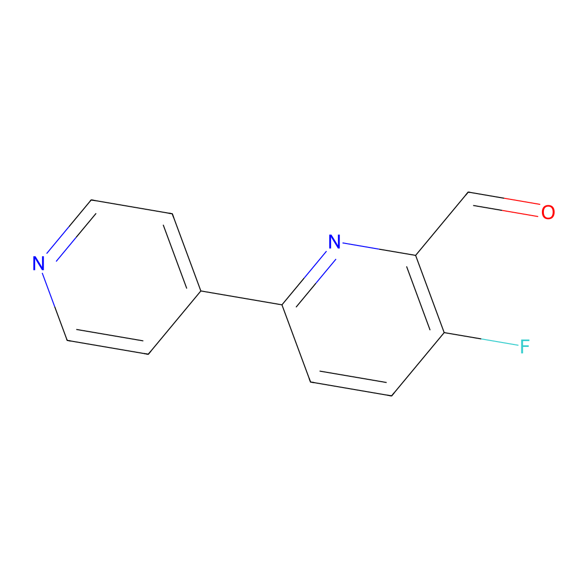 5-Fluoro[2,4'-bipyridine]-6-carbaldehyde molecular structure, CAS 1227584-97-5