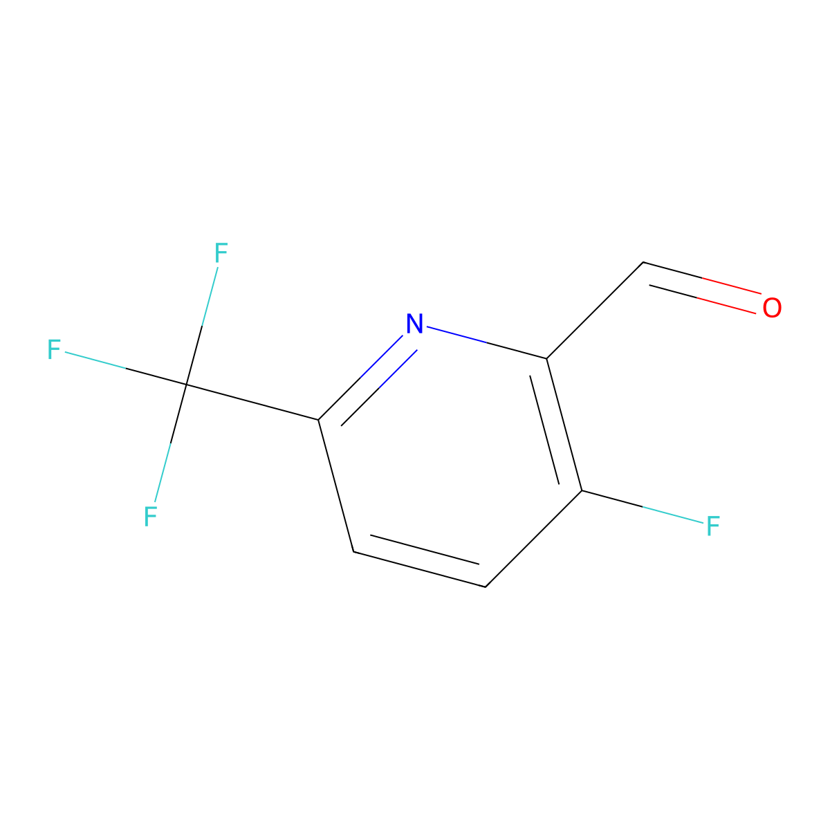 3-Fluoro-6-(trifluoromethyl)picolinaldehyde molecular structure, CAS 1227585-11-6