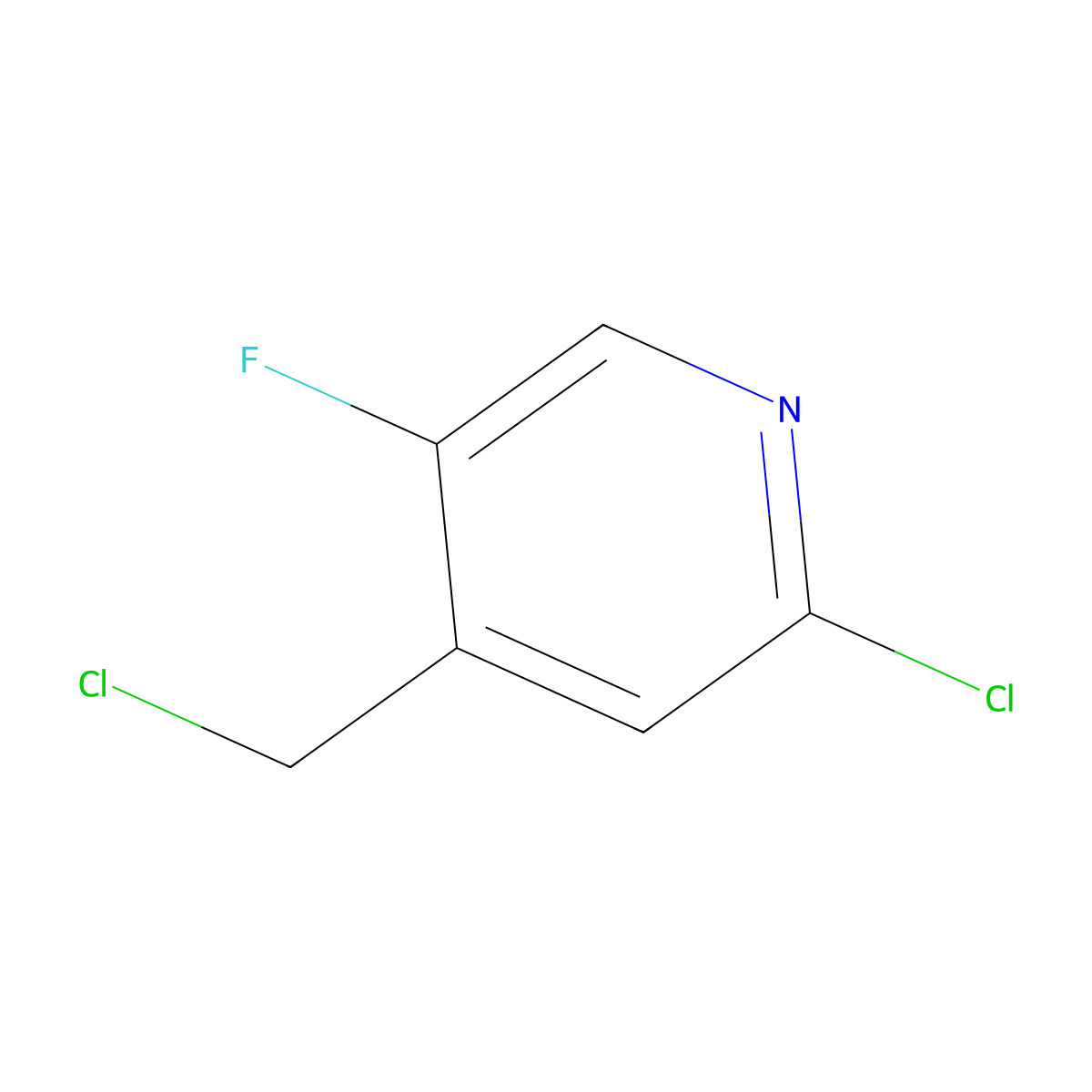 2-Chloro-4-(chloromethyl)-5-fluoropyridine molecular structure, CAS 1227585-30-9