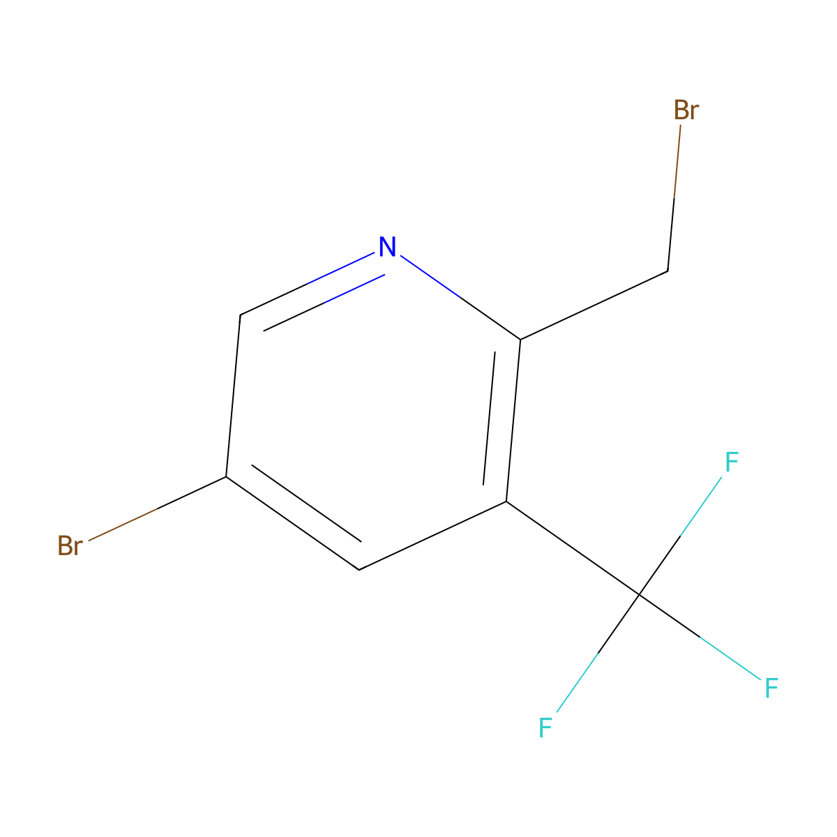 5-Bromo-2-(bromomethyl)-3-(trifluoromethyl)pyridine molecular structure, CAS 1227585-37-6
