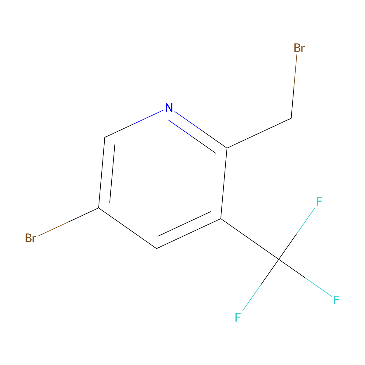 5-Bromo-2-(bromomethyl)-3-(trifluoromethyl)pyridine molecular structure, CAS 1227585-37-6