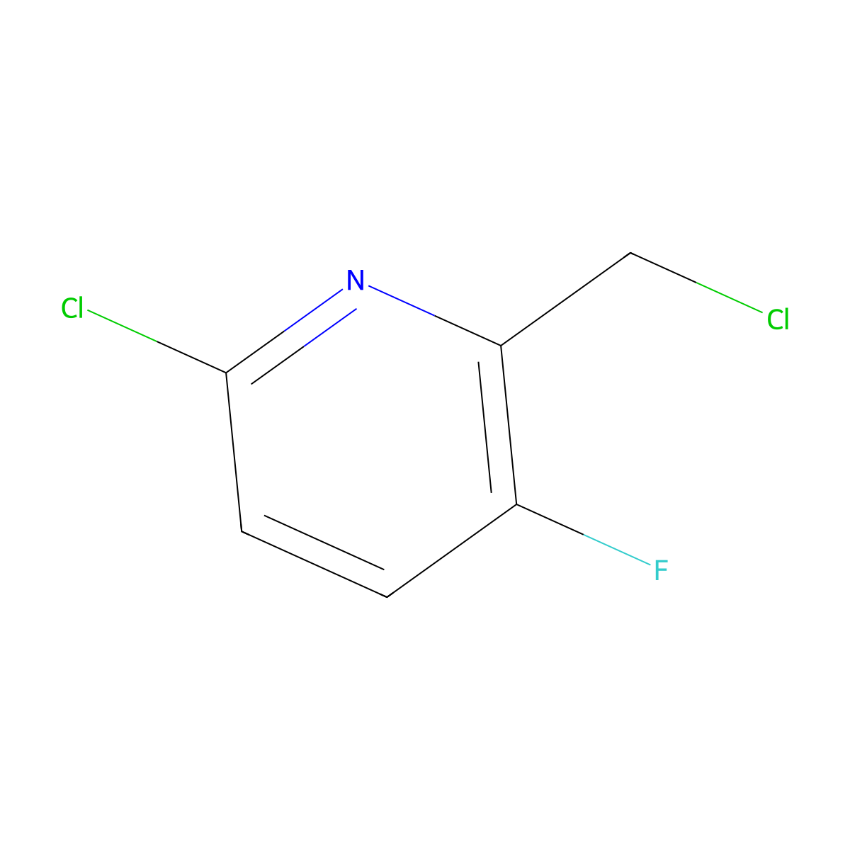 6-Chloro-2-(chloromethyl)-3-fluoropyridine molecular structure, CAS 1227585-38-7