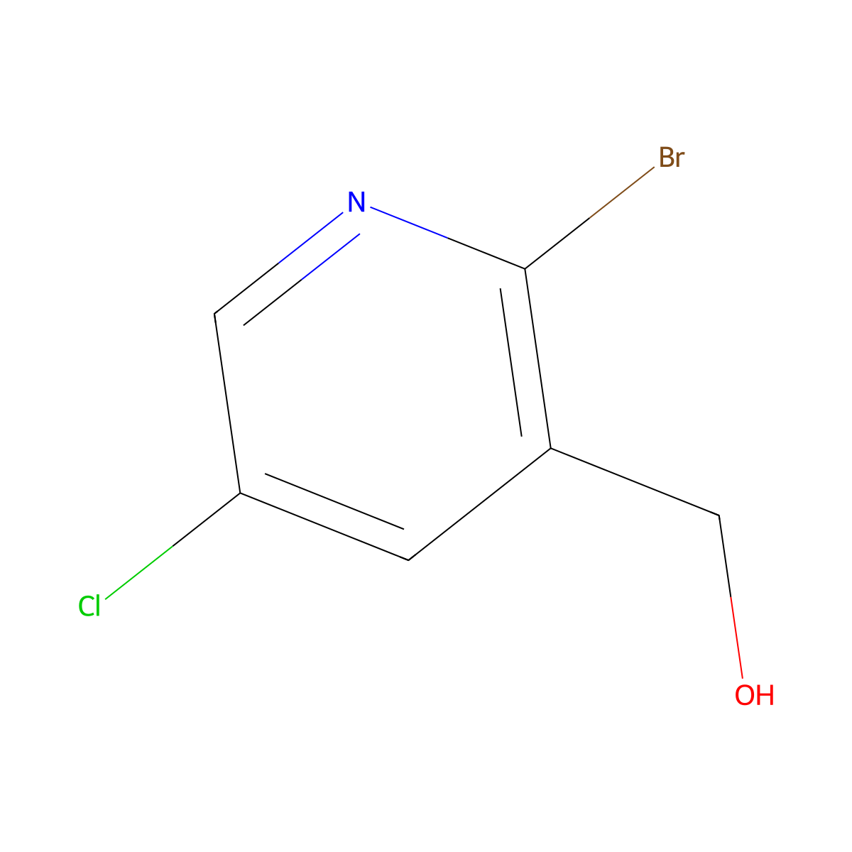 (2-Bromo-5-chloropyridin-3-yl)methanol molecular structure, CAS 1227585-65-0