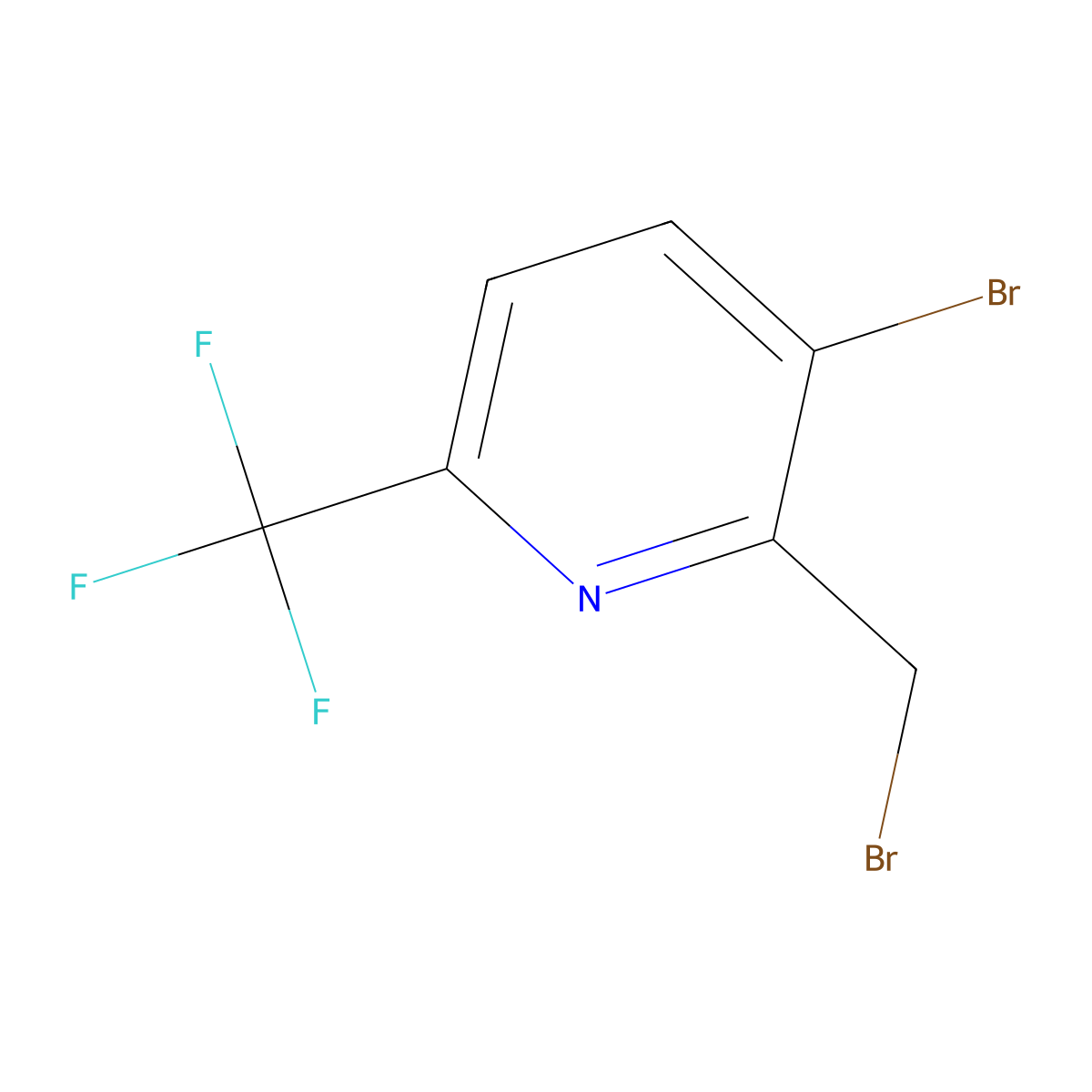 3-Bromo-2-bromomethyl-6-(trifluoromethyl)pyridine molecular structure, CAS 1227585-69-4