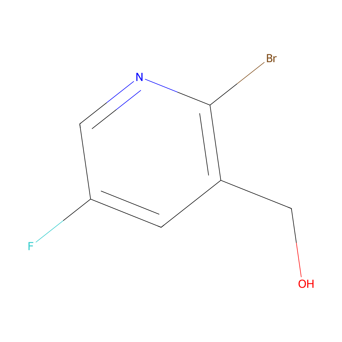 (2-Bromo-5-fluoropyridin-3-yl)methanol molecular structure, CAS 1227585-85-4