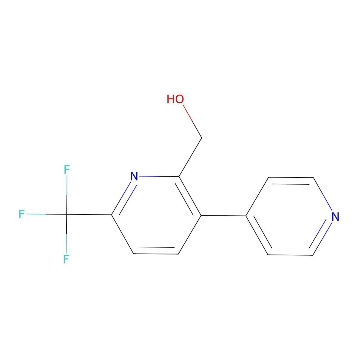 6-(Trifluoromethyl)[3,4a(2)-bipyridine]-2-methanol molecular structure, CAS 1227585-93-4