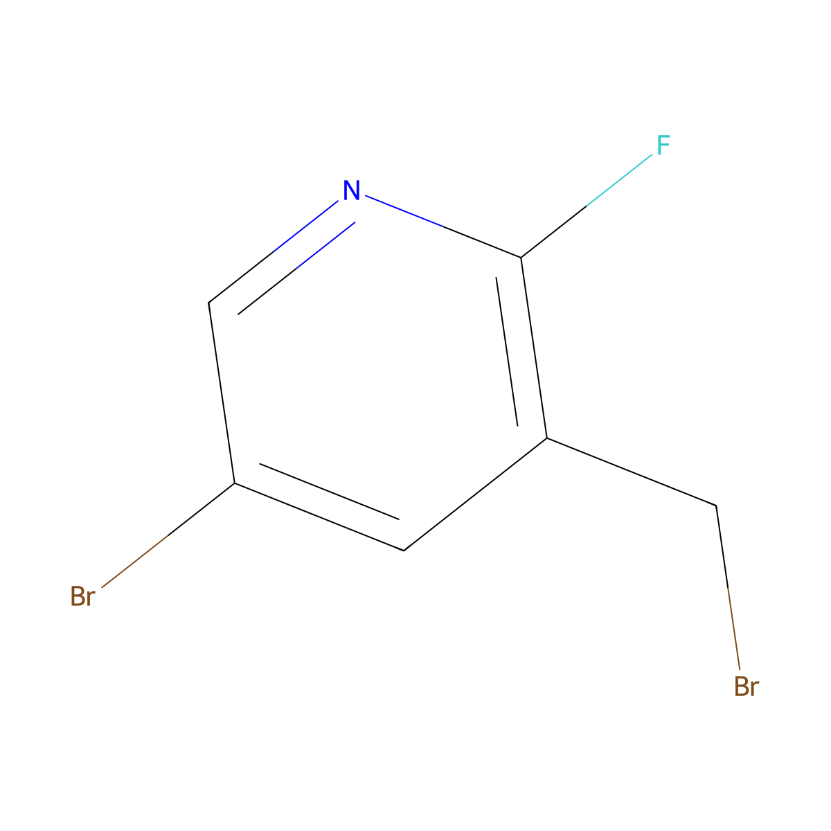 5-Bromo-3-(bromomethyl)-2-fluoropyridine molecular structure, CAS 1227585-99-0