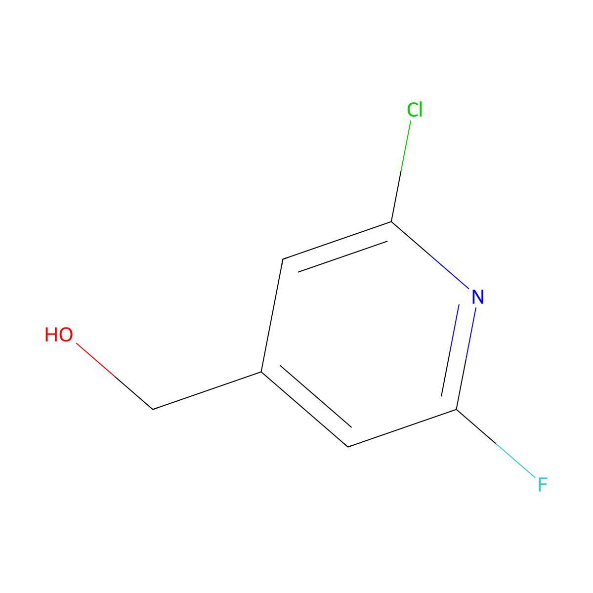 (2-Chloro-6-fluoropyridin-4-yl)methanol molecular structure, CAS 1227586-18-6