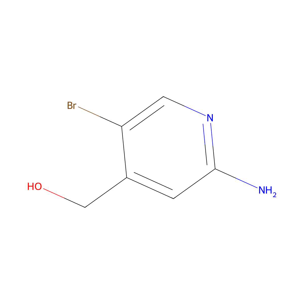 2-Amino-5-bromo-4-(hydroxymethyl)pyridine molecular structure, CAS 1227586-36-8