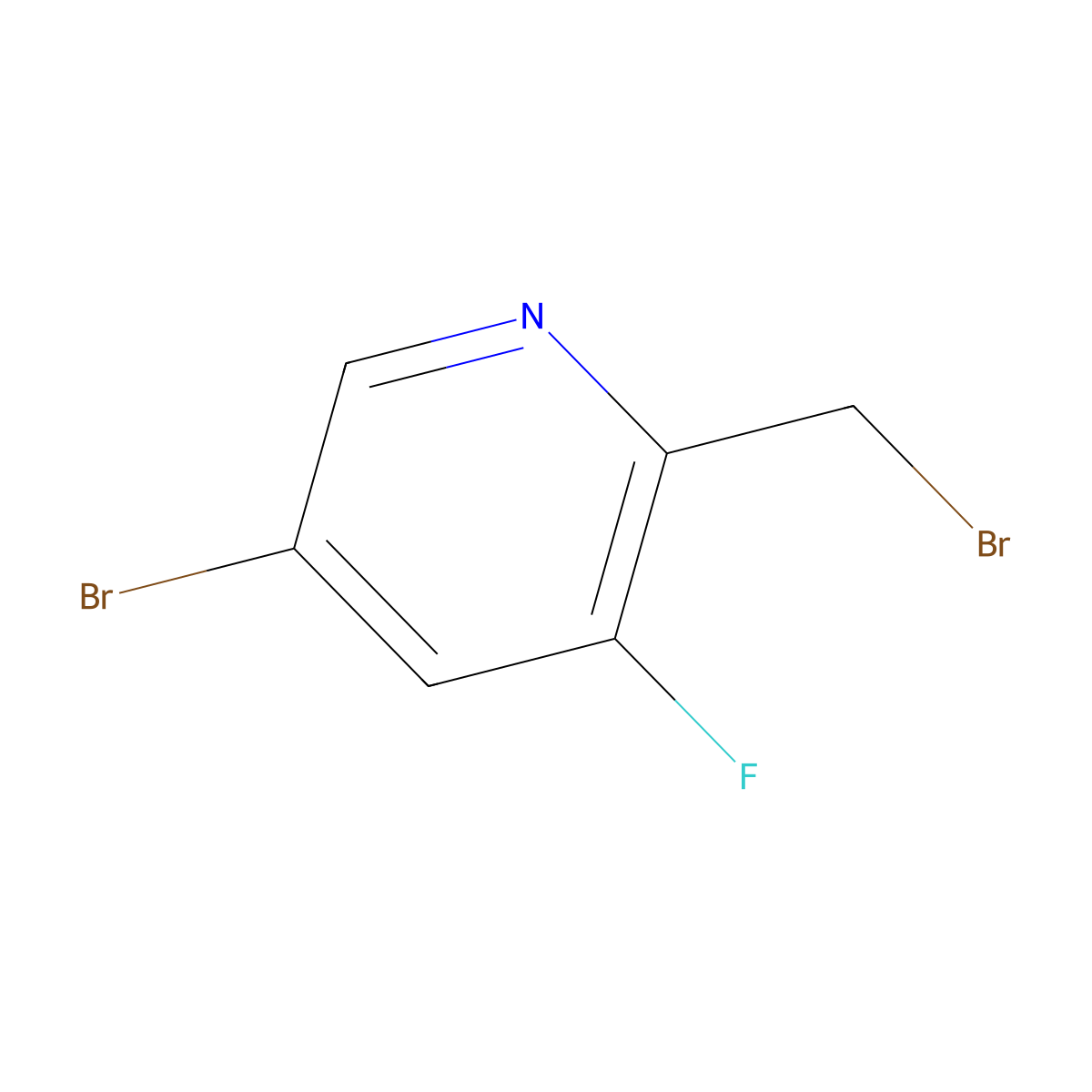 5-Bromo-2-(bromomethyl)-3-fluoropyridine molecular structure, CAS 1227586-42-6