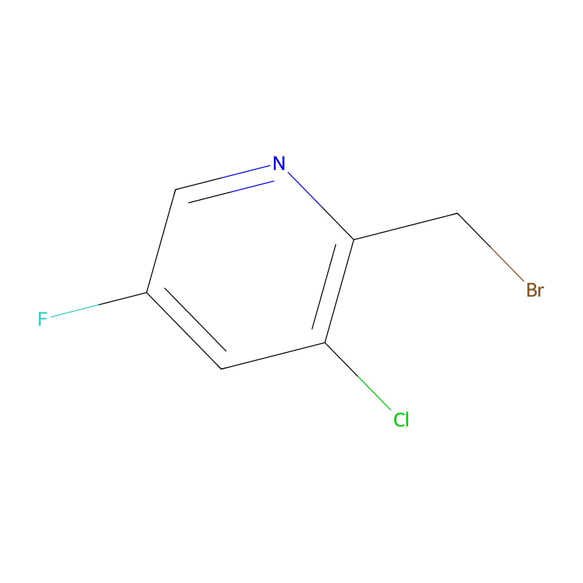 2-(Bromomethyl)-3-chloro-5-fluoropyridine molecular structure, CAS 1227586-53-9