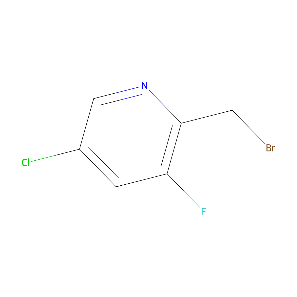 2-(Bromomethyl)-5-chloro-3-fluoropyridine molecular structure, CAS 1227586-60-8