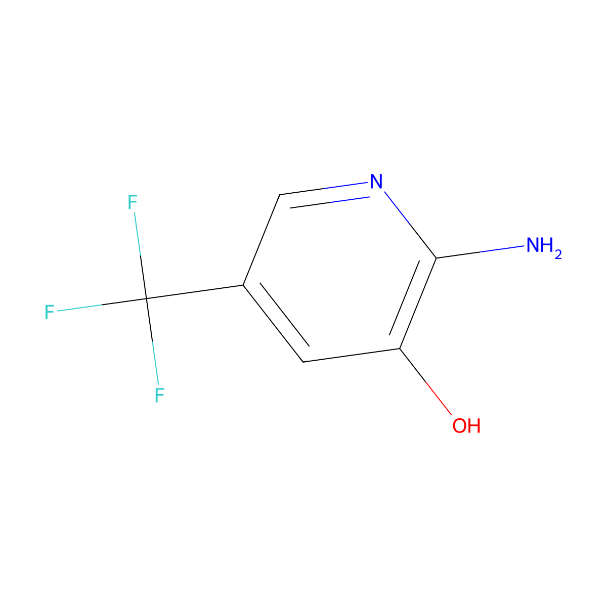 2-Amino-5-(trifluoromethyl)pyridin-3-ol molecular structure, CAS 1227586-78-8