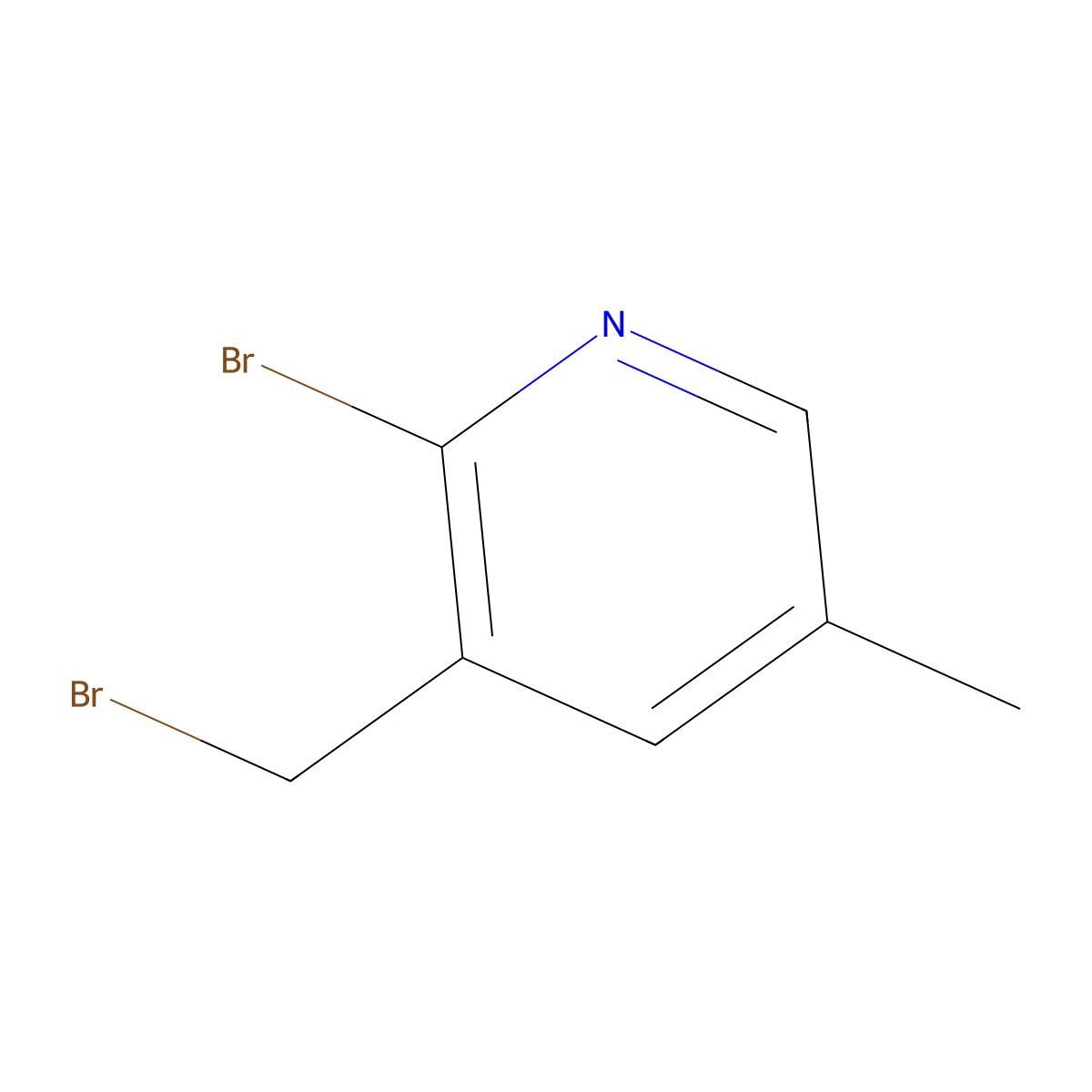 2-Bromo-3-(bromomethyl)-5-methylpyridine molecular structure, CAS 1227587-14-5