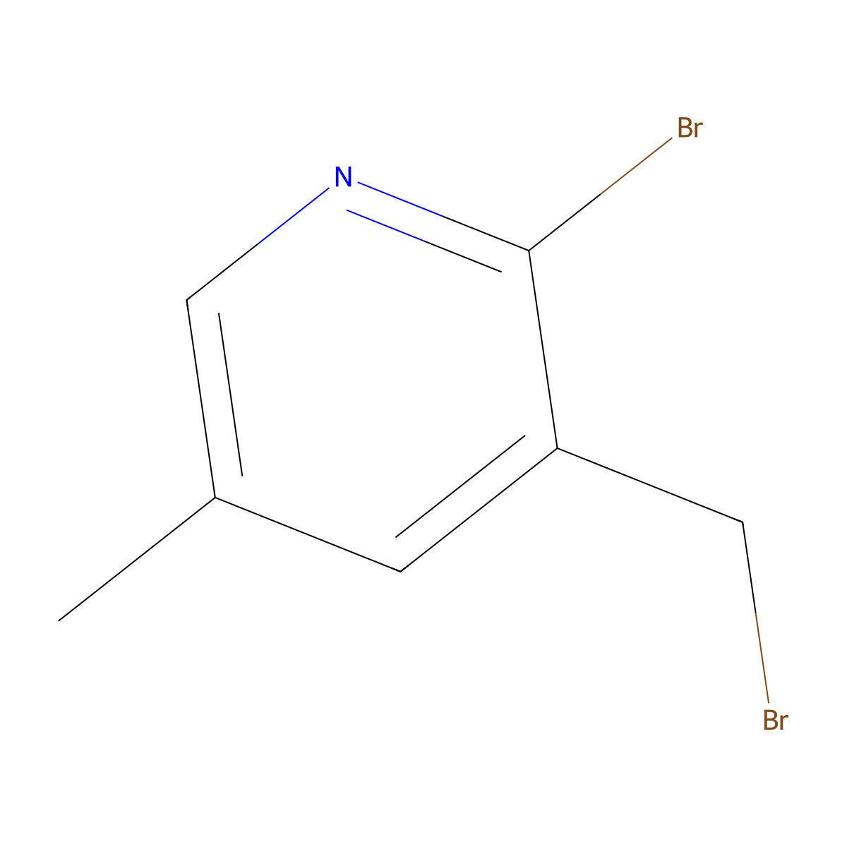 2-Bromo-3-(bromomethyl)-5-methylpyridine molecular structure, CAS 1227587-14-5