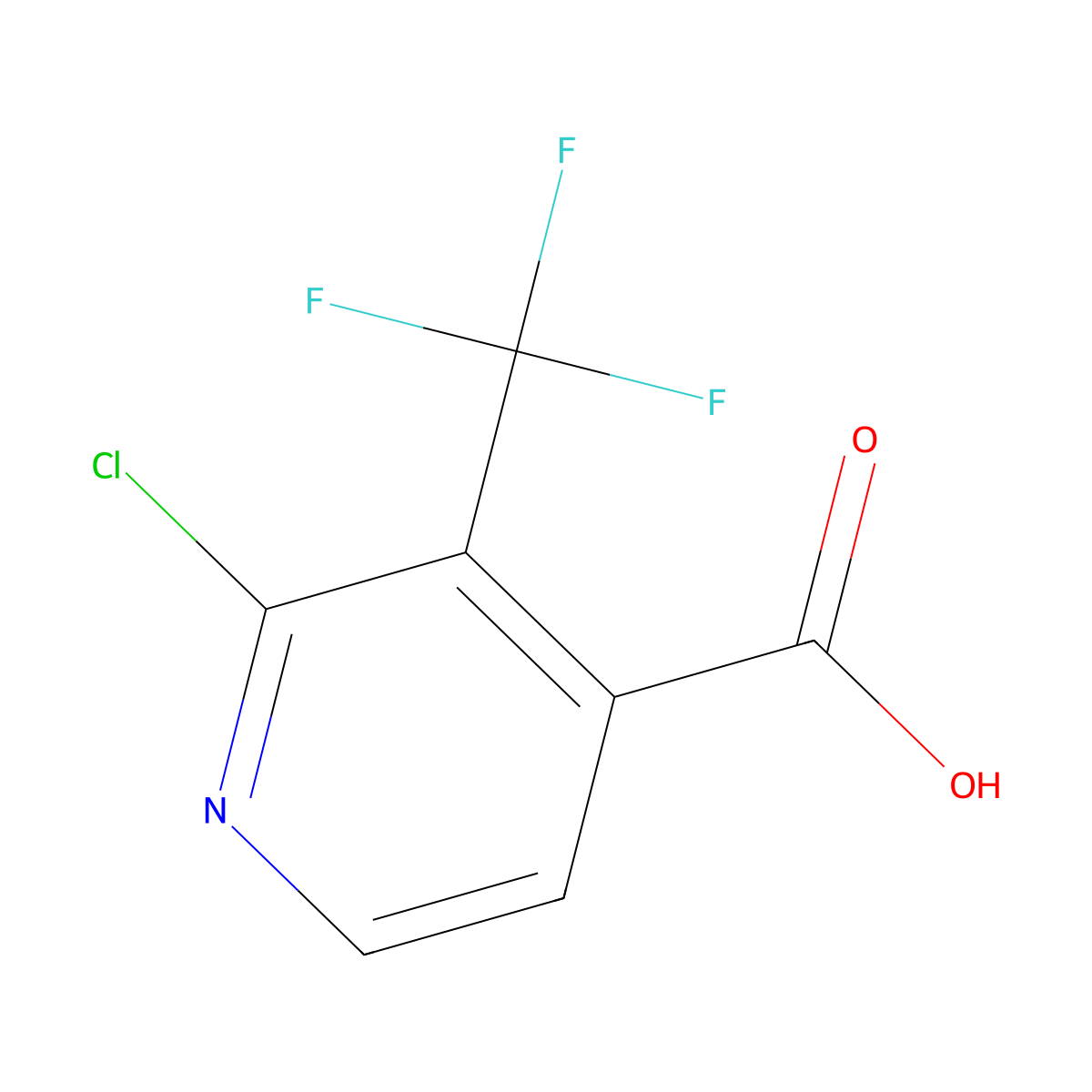 2-Chloro-3-(trifluoromethyl)isonicotinic acid molecular structure, CAS 1227587-24-7