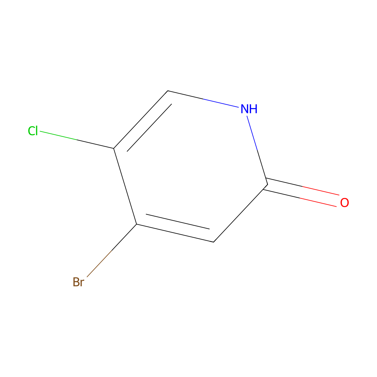 4-bromo-5-chloro-1H-pyridin-2-one molecular structure, CAS 1227587-31-6