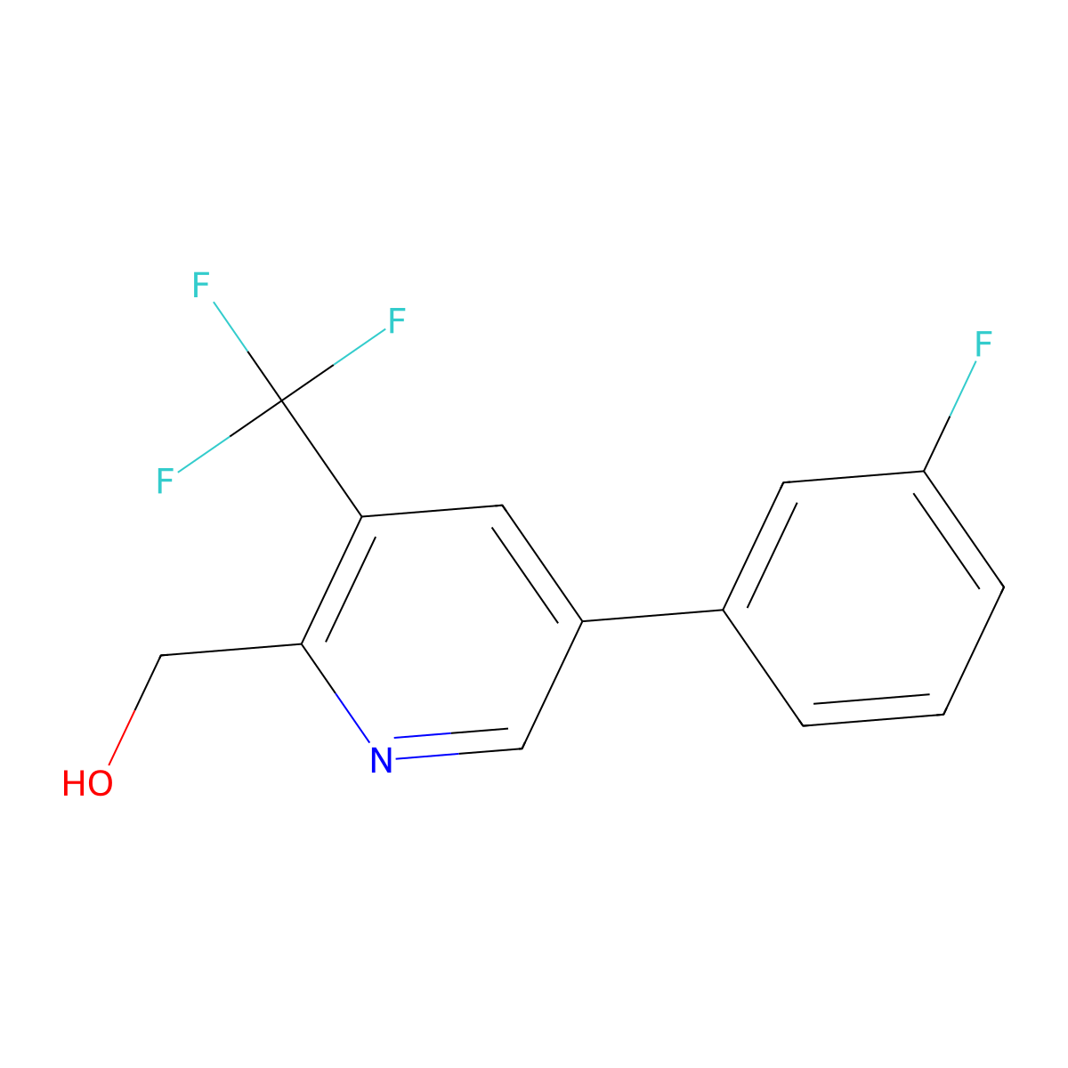 5-(3-Fluorophenyl)-3-(trifluoromethyl)-2-pyridinemethanol molecular structure, CAS 1227587-32-7