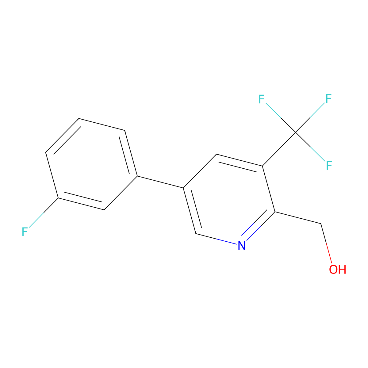 5-(3-Fluorophenyl)-3-(trifluoromethyl)-2-pyridinemethanol molecular structure, CAS 1227587-32-7