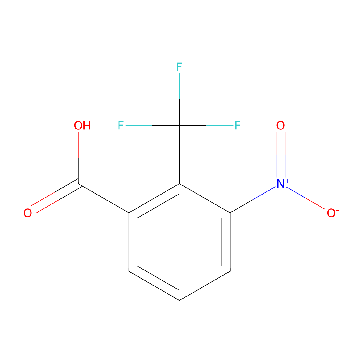 3-Nitro-2-(trifluoromethyl)benzoic acid molecular structure, CAS 1227587-38-3