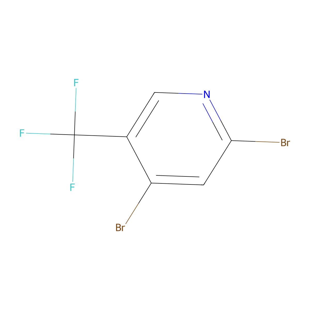 2,4-Dibromo-5-(trifluoromethyl)pyridine molecular structure, CAS 1227587-50-9