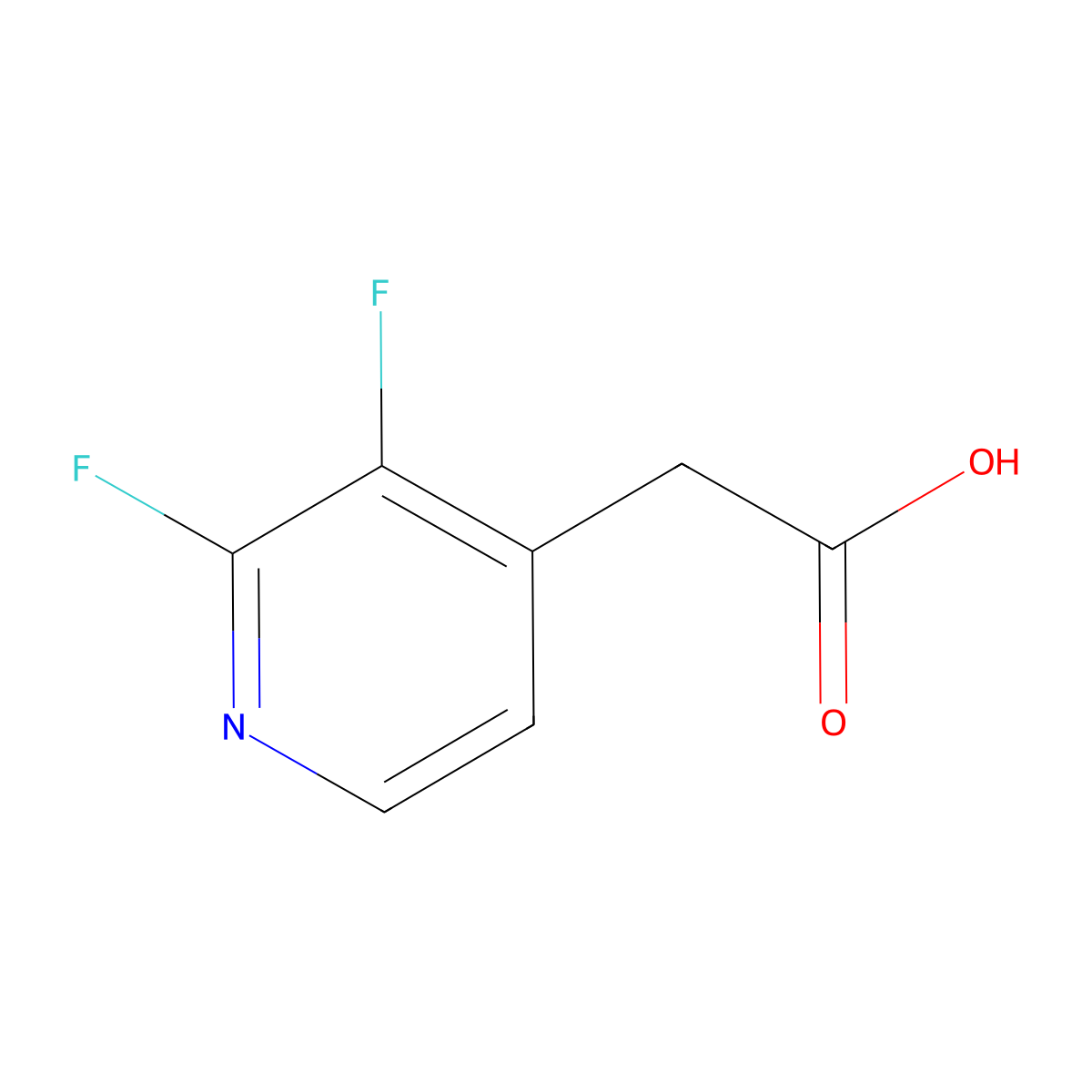 2,3-Difluoro-4-pyridineacetic acid molecular structure, CAS 1227587-82-7
