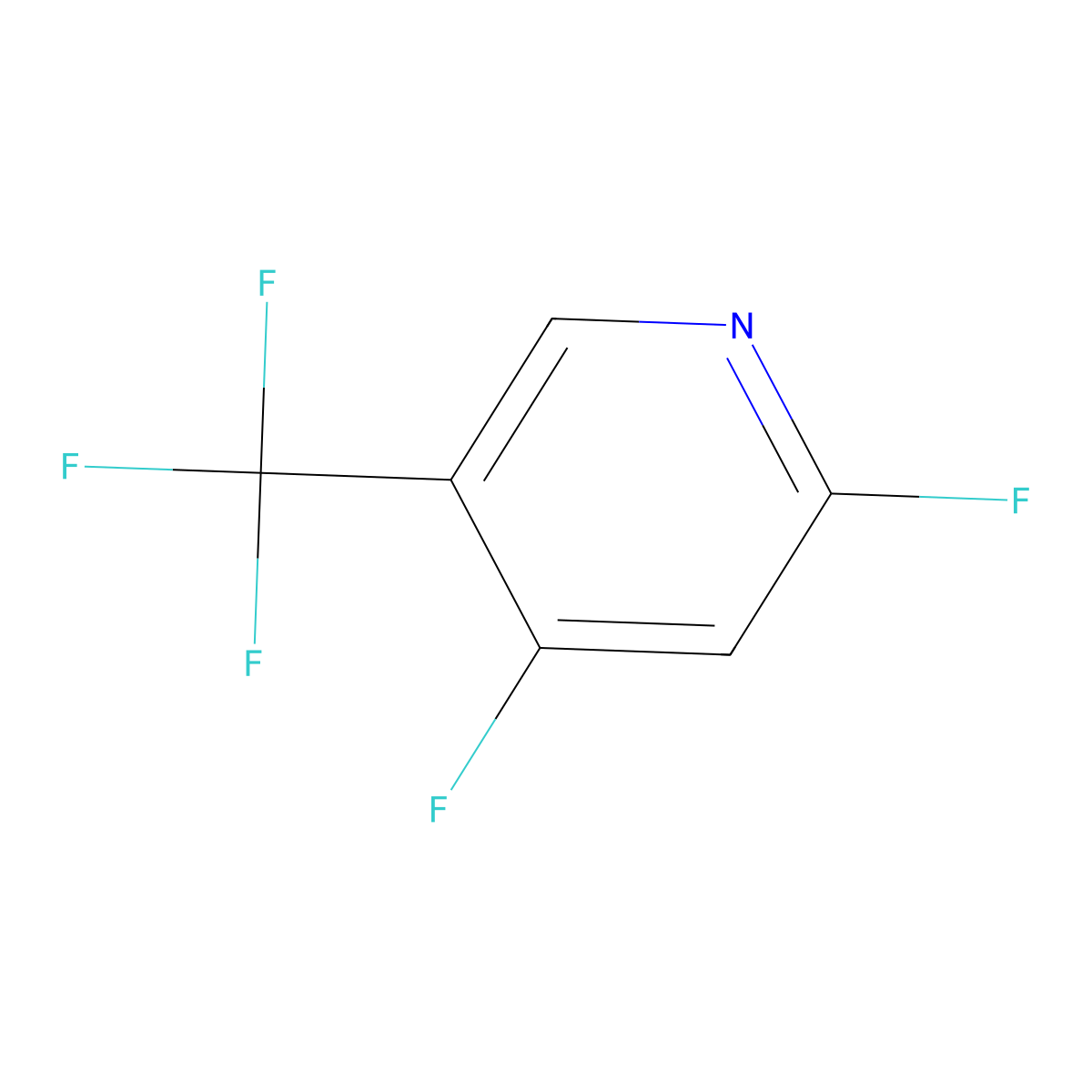 2,4-Difluoro-5-(trifluoromethyl)pyridine molecular structure, CAS 1227587-92-9
