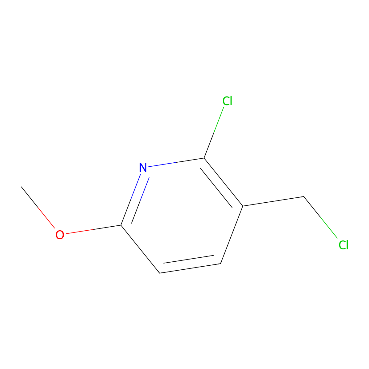 2-Chloro-3-(chloromethyl)-6-methoxypyridine molecular structure, CAS 1227588-36-4
