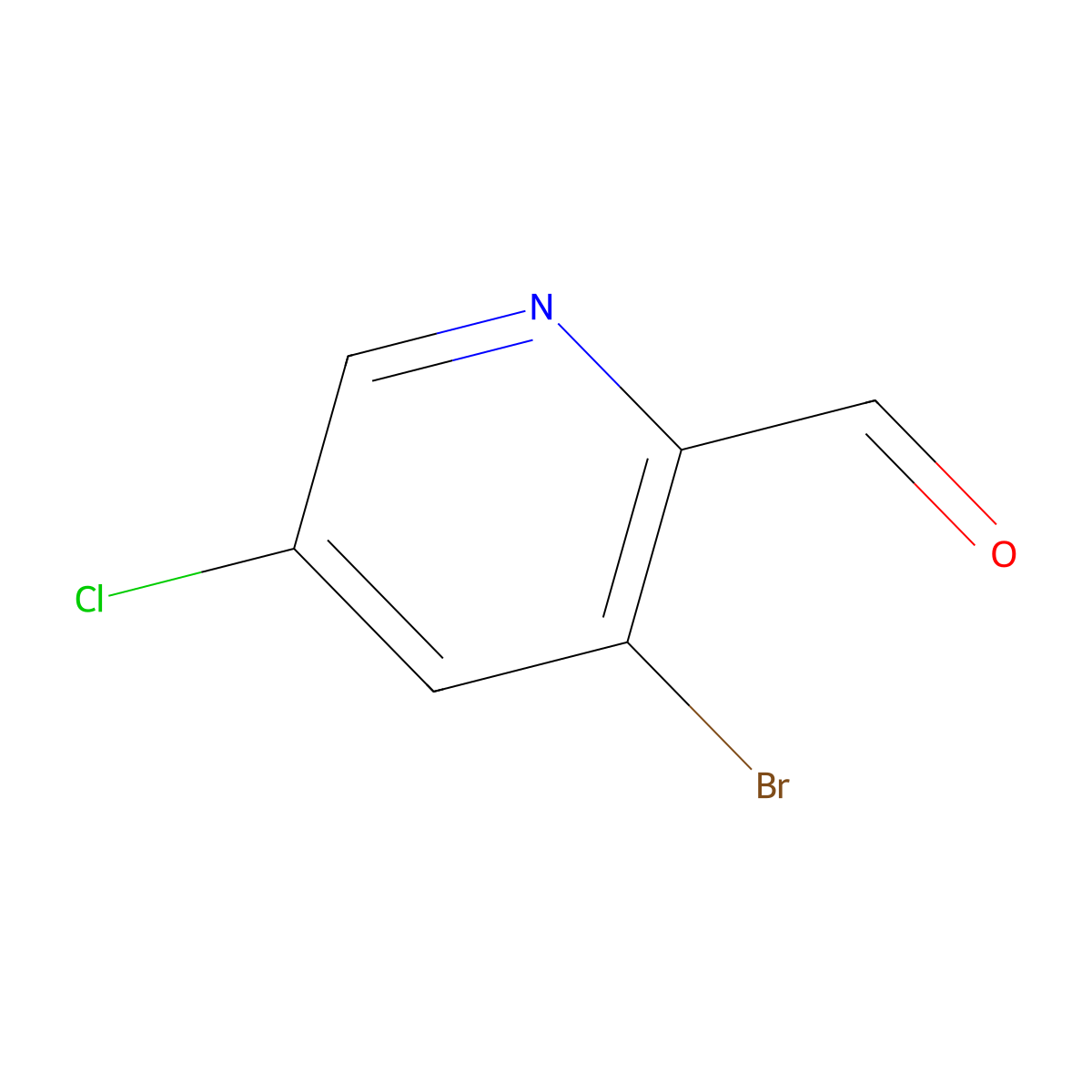 3-Bromo-5-chloropyridine-2-carbaldehyde molecular structure, CAS 1227588-49-9
