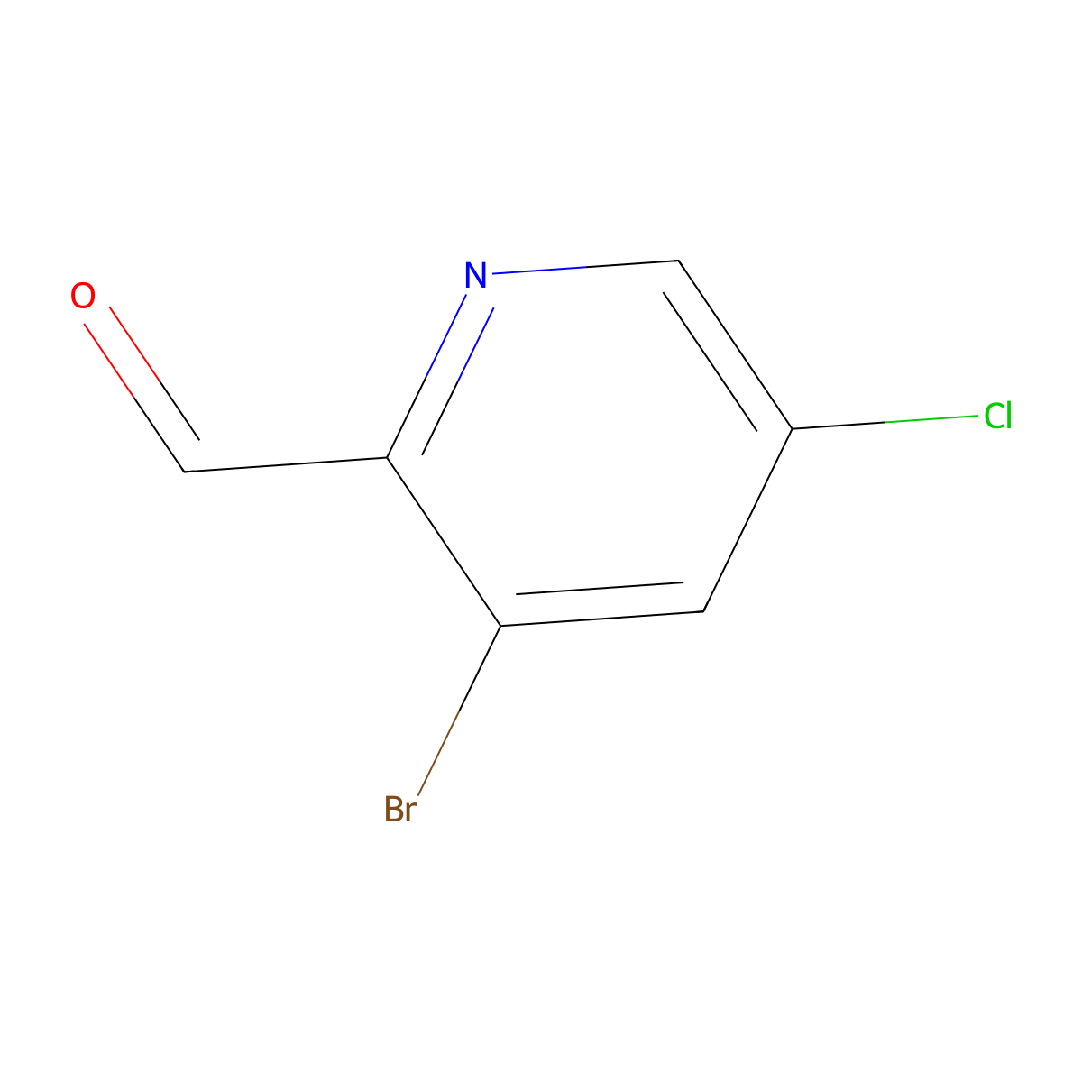 3-Bromo-5-chloropyridine-2-carbaldehyde molecular structure, CAS 1227588-49-9