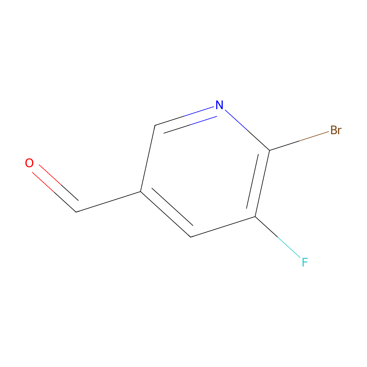 6-Bromo-5-fluoronicotinaldehyde molecular structure, CAS 1227588-59-1
