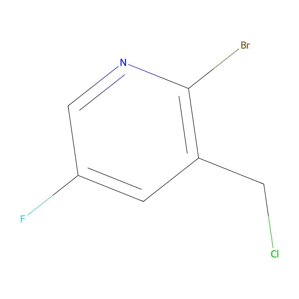 2-Bromo-3-(chloromethyl)-5-fluoropyridine molecular structure, CAS 1227588-65-9