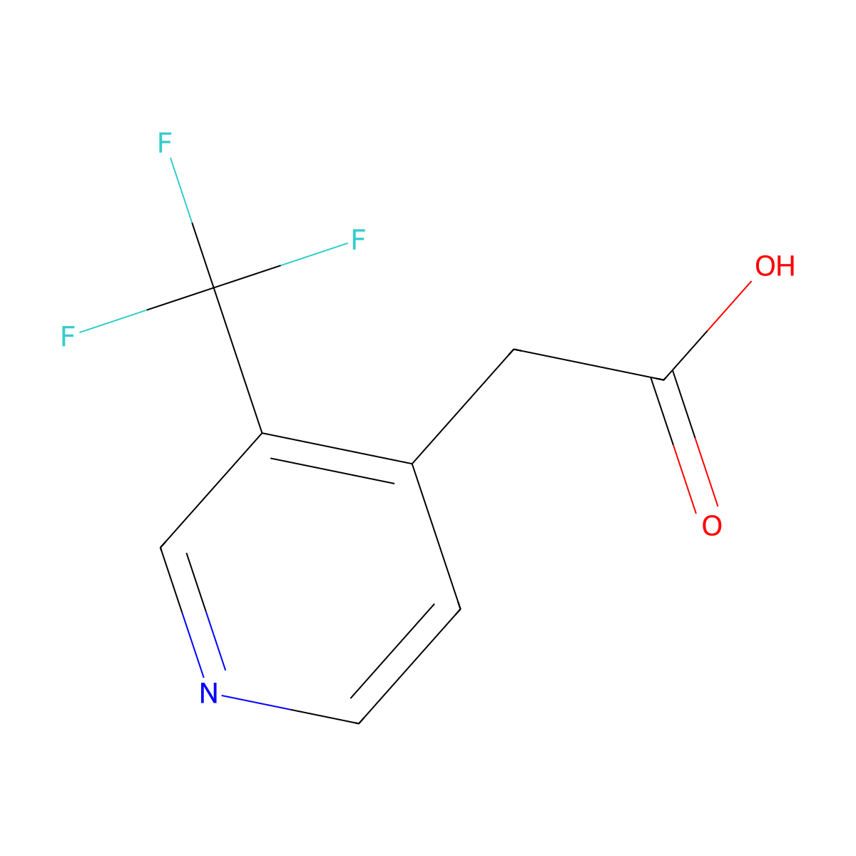 3-(Trifluoromethyl)pyridine-4-acetic acid molecular structure, CAS 1227588-74-0