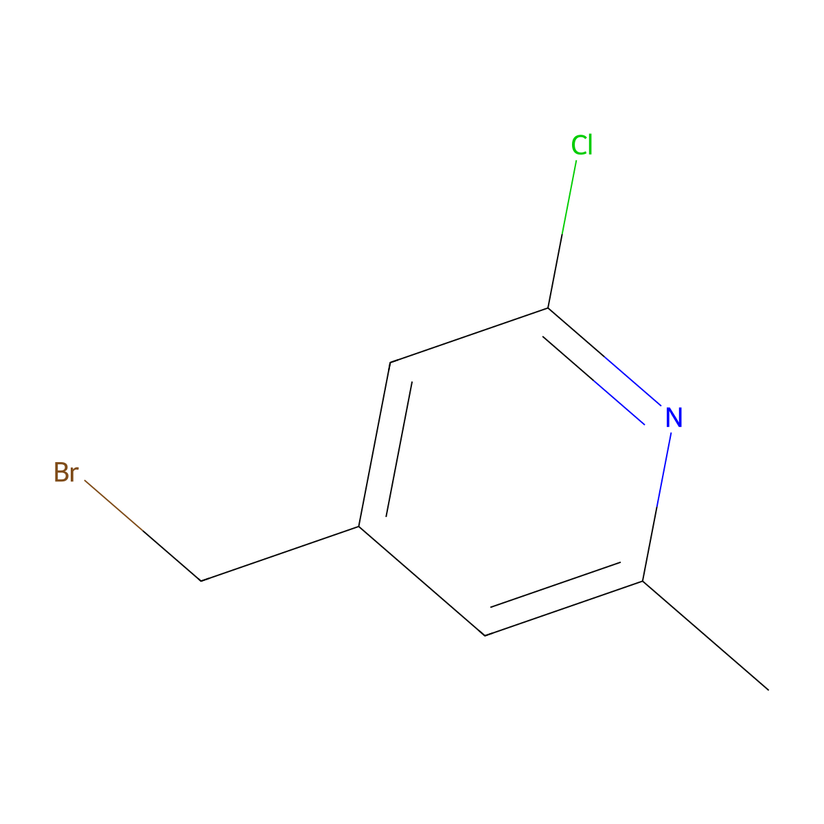 4-(Bromomethyl)-2-chloro-6-methylpyridine molecular structure, CAS 1227588-90-0