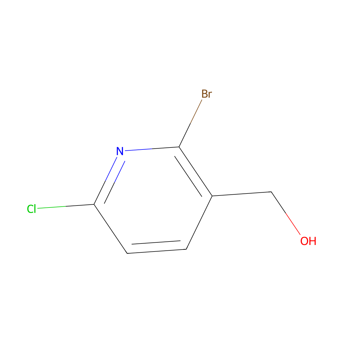 (2-Bromo-6-chloropyridin-3-yl)methanol molecular structure, CAS 1227589-11-8