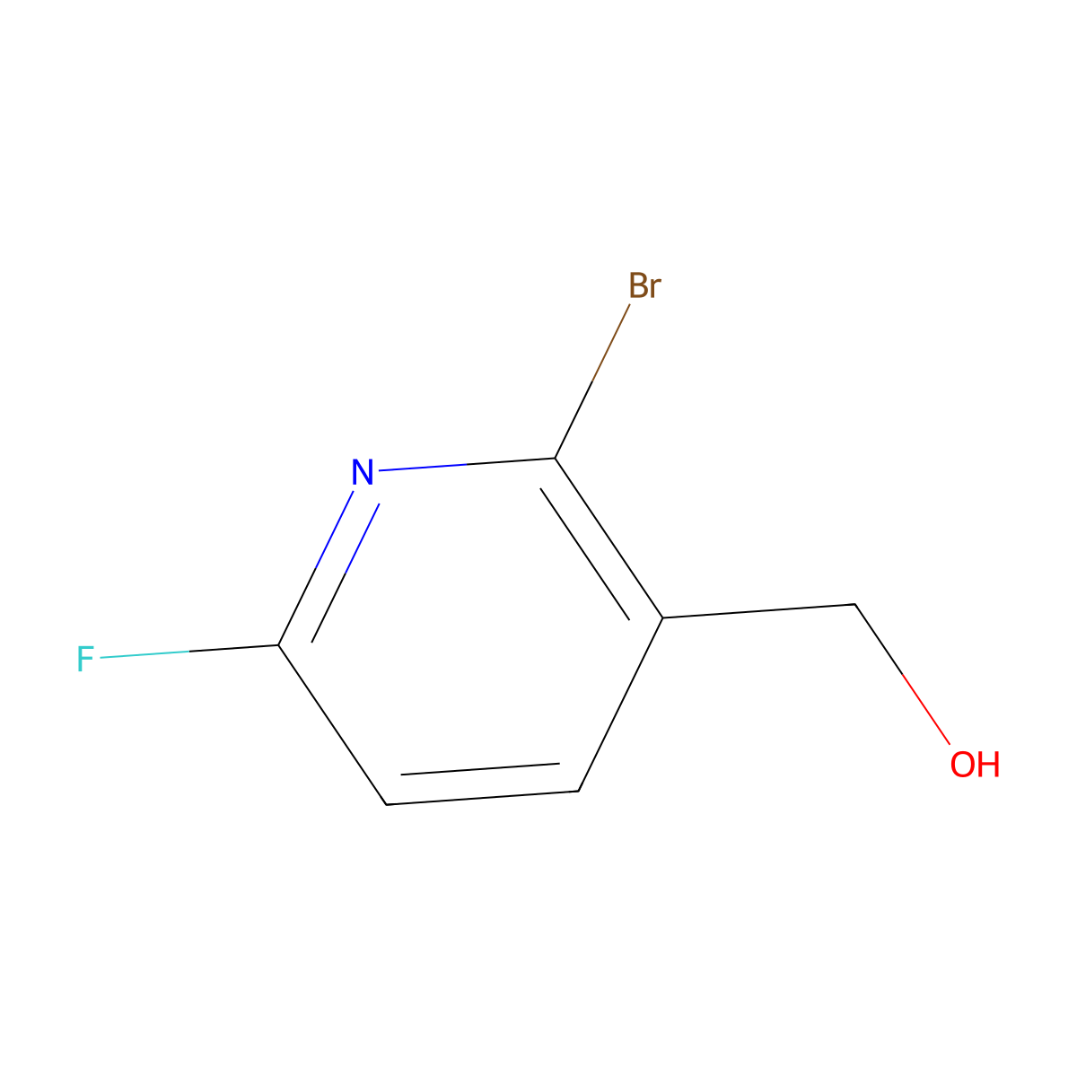 (2-Bromo-6-fluoropyridin-3-yl)methanol molecular structure, CAS 1227589-15-2