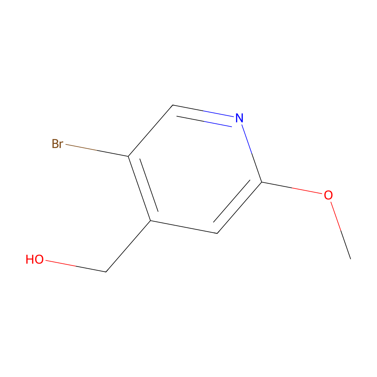 5-Bromo-2-methoxypyridine-4-methanol molecular structure, CAS 1227589-24-3