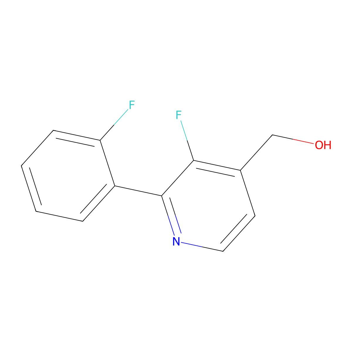 3-Fluoro-2-(2-fluorophenyl)pyridine-4-methanol molecular structure, CAS 1227590-05-7
