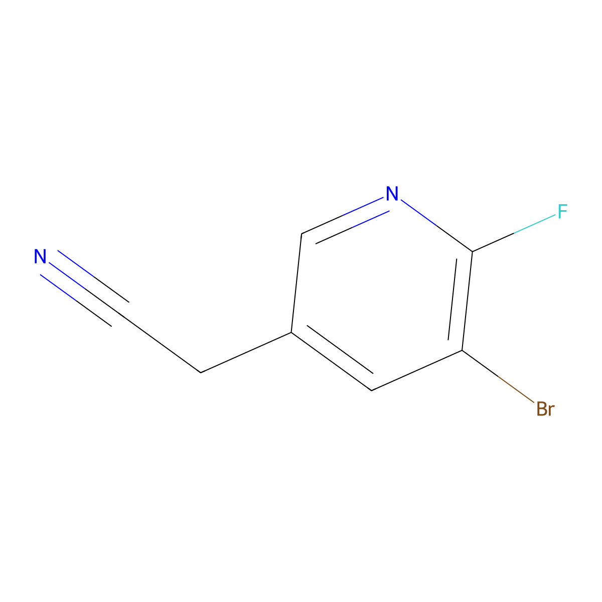 2-(5-Bromo-6-fluoropyridin-3-yl)acetonitrile molecular structure, CAS 1227590-07-9