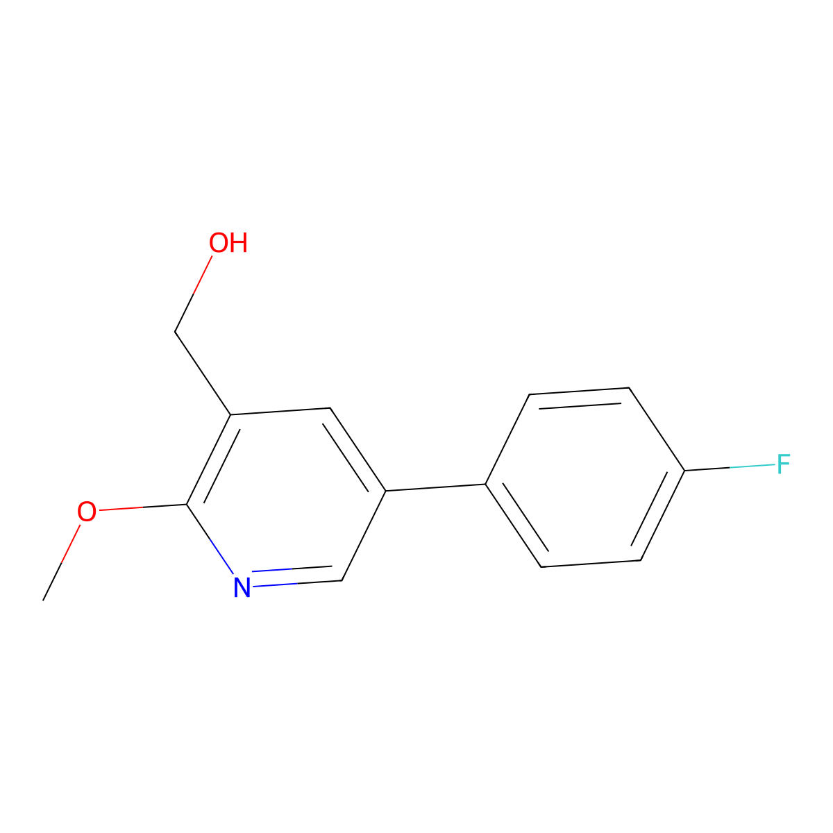 [5-(4-Fluorophenyl)-2-methoxy-3-pyridinyl]methanol molecular structure, CAS 1227590-54-6