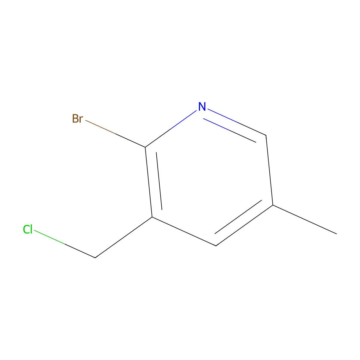 2-Bromo-3-(chloromethyl)-5-methylpyridine molecular structure, CAS 1227590-73-9
