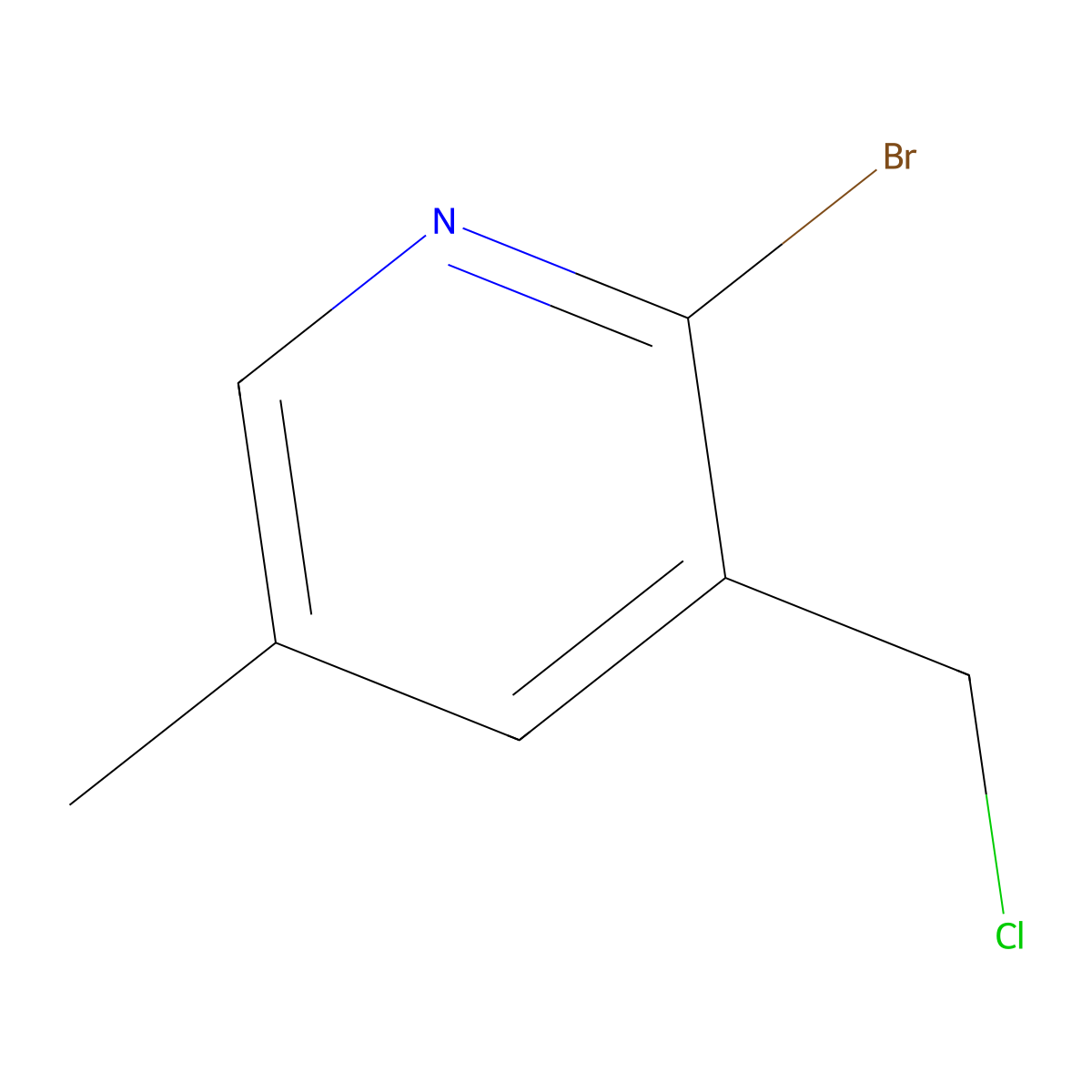 2-Bromo-3-(chloromethyl)-5-methylpyridine molecular structure, CAS 1227590-73-9